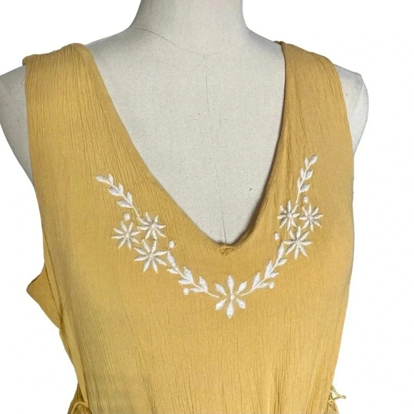 JOIE | Revolve Goldenrod Yellow Embroidered Tiered Boho
Maxi Dress Size 12 - Picture 7 of 14